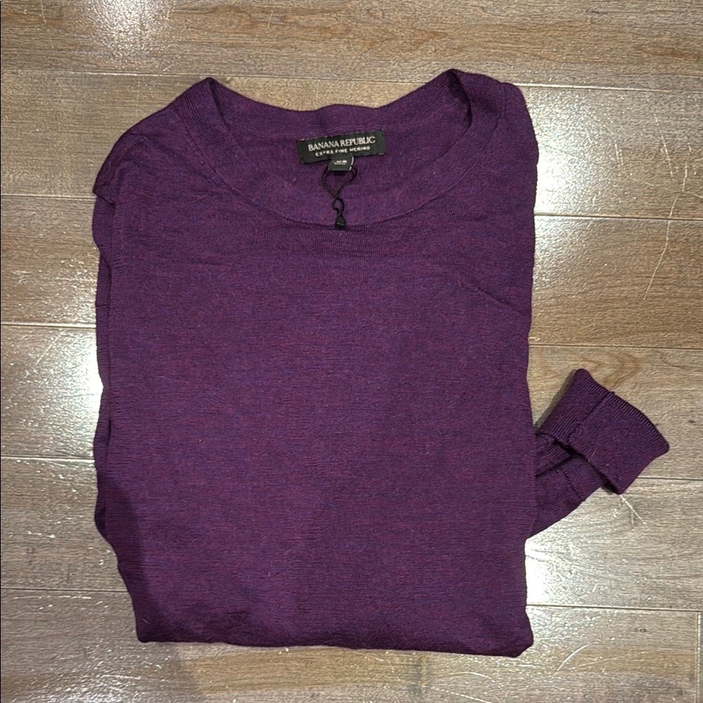 Banana Republic Plum Purple Long Sleeve Super Soft Sweater